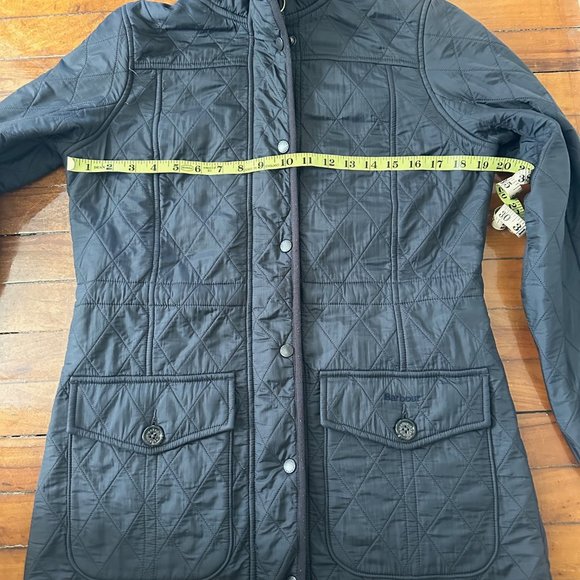 Barbour Black Quilted Parka - fleece lined, US size 6 - Vintage! Cool! - Picture 2 of 6
